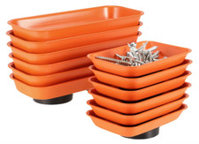 12 Packs Magnetic Tray Stainless Steel Magnetic Parts Tray Orange Magnetic 12 Packs Magnetic Tray Stainless Steel Magnetic Parts Tray Orange Magnetic