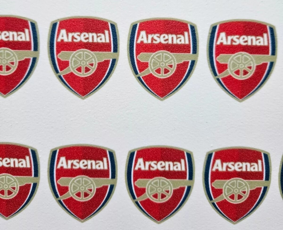 Edible Icing Sheet of Arsenal Football Club Cupcake or Cookie Toppers