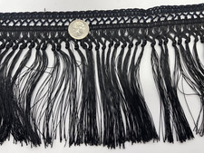 Fringe 6" Black M  J TRIMMING Braided 2 yards New High Quality Home Decor