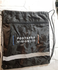 Postgres Vision 2018 Drawstring 15x13in Bag black gray