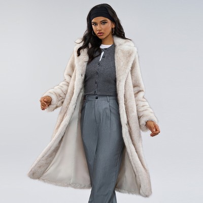Fashion Winter New Womens Lapel Collar Warm Thick Jacket Long Coat