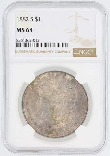 1882-S Morgan Silver Dollar NGC MS64 S$1 San Francisco Minted No Reserve