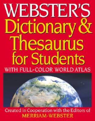 Websters Dictionary  Thesaurus for Students: With Full-Color Worl - GOOD