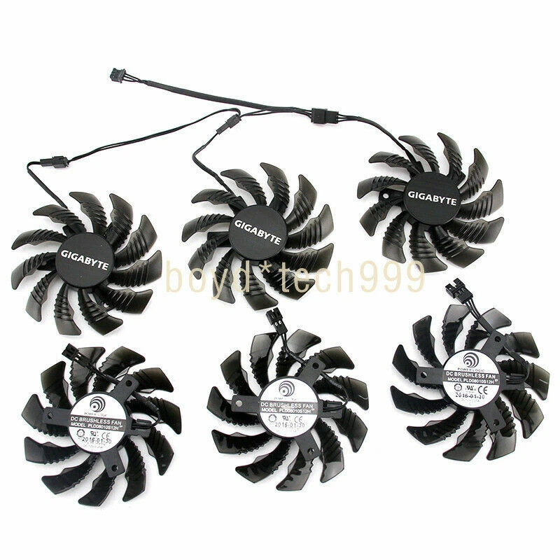 GPU Cooling Fan For Gigabyte PLD08010S12H GV-N970G1 GTX 970 GTX970 GV-N970WF3 - Image 3 of 4