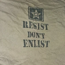 Anarchy Vintage T shirt - Resist Don't Enlist - Rocker - Punk - size XL