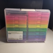Recollections Large Photo And Craft Keeper Holds 4"x6" Photos 15 Cases Colors