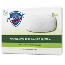 Safeguard Bar Soap Fresh Clean Scent with Aloe, 4oz (8 Count)