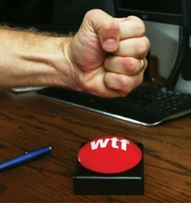WTF What the F*%k Red Slam Button - Joke Gag Gift Funny Prank Novelty - 10 sound