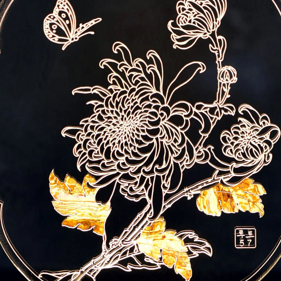 Design LED Handgemachte Bambus Perlmutt Nachttischtlampe Korea Asien Neu Luxus - Bild 4 von 4