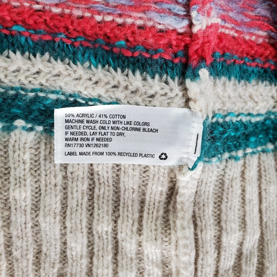 Suéter Mossimo Mujer Pequeño Beige Bloque de Color Cárdigan Boho Túnica Manga Larga Foto 4 de 4