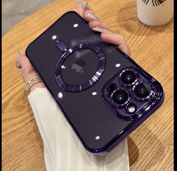 Protector Cover Case Funda Para Iphone 14 Pro Max -Orilla Morado