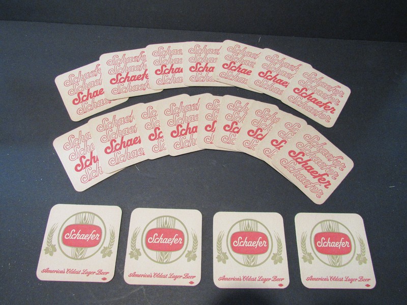 Vintage Lot of 20 - 1950's Schaefer Beer Square Drink Coasters ~New Old Stock~