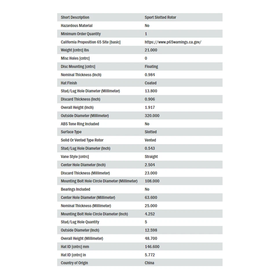 Rotor de freno de disco StopTech Sport ranurado delantero izquierdo para Ford, Lincoln y Volvo Foto 3 de 4