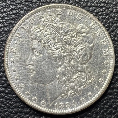 1884-O Morgan Dollar US $1 Coin 90% Silver XF/AU Nice Details Brushed