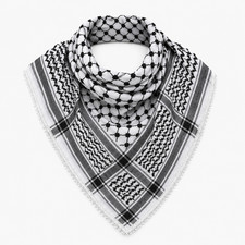 Traditional Palestinian Keffiyeh Scarf - Original Black White Arab Shemagh