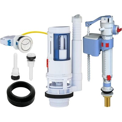 Double Flush Valve with Cable, Universal Cistern Filling Valve, Drain Valve, ...