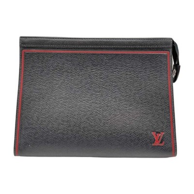 Louis Vuitton Pochette Voyage Marine Rouge Taiga M63394 Ab Rank *Gwr9213