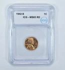 1942-S Lincoln Wheat Cent MS65 RD ICG