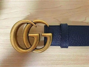 Gucci 80/32 noir or sans boite occasion 406831 ceinture GG Marmont boucle cuir