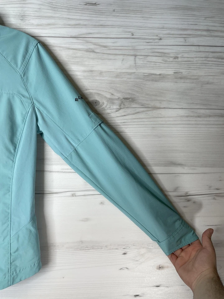 Columbia Shirt Womens XS Teal Omni-Shade Sun Protection Hiking Button Front - Image 3 of 4