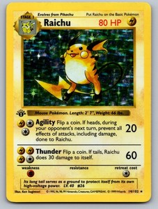1st Edition Shadowless Raichu | eBay