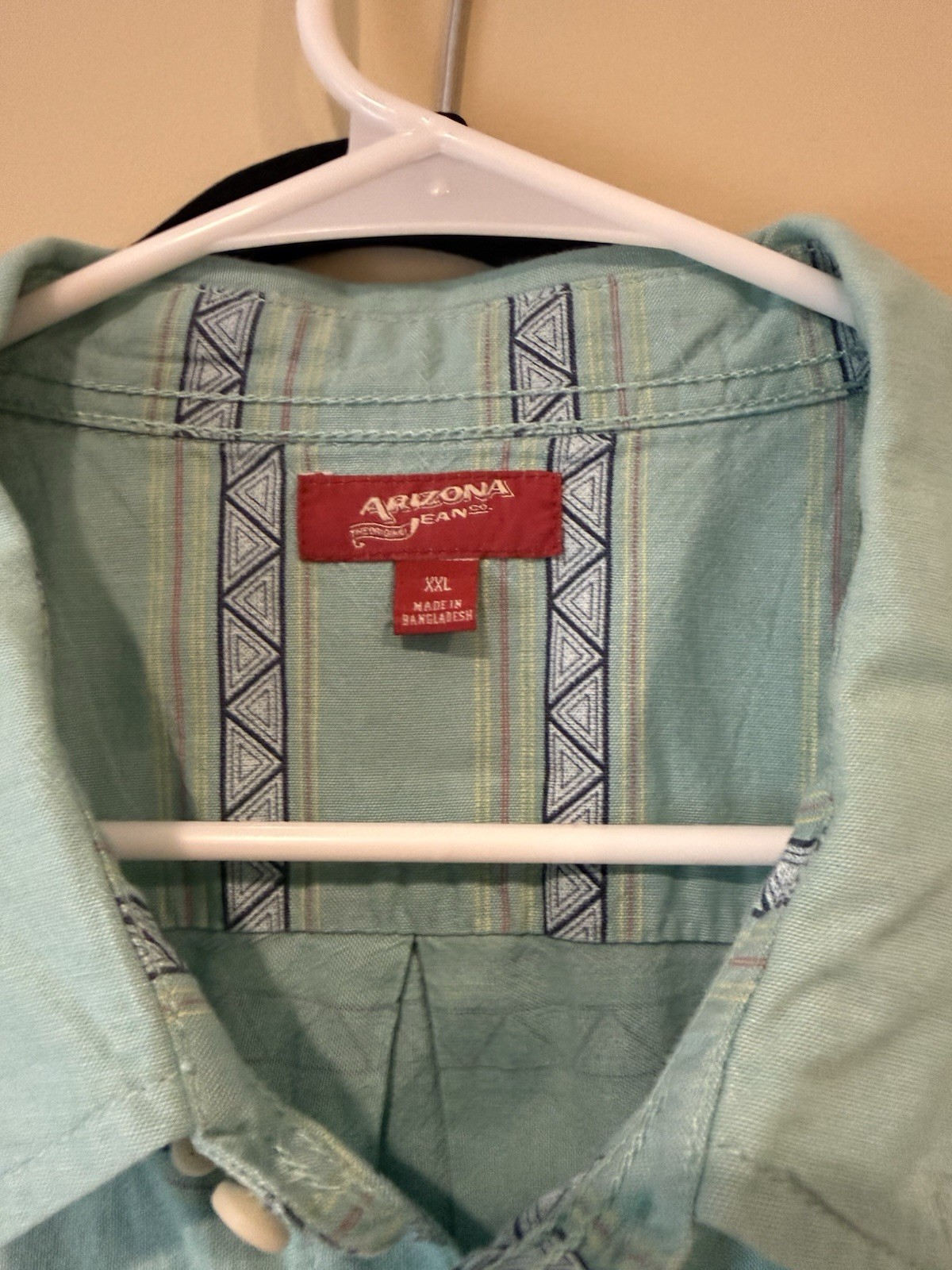 Vintage Arizona Jean Co Shirt Mens Size XXL Striped Green Gray 90s Long Sleeve image 7