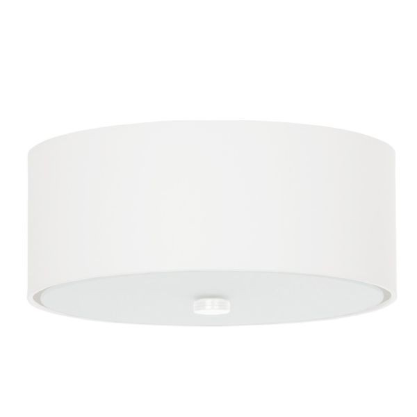 Plafonnier tissu blanc E27 Skala 3 abat-jour pour grand salon