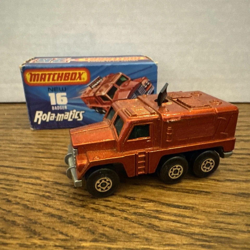 1973 Matchbox Lesney Badger No. 16 Rolamatics England Vintage Black Radar In Box - Image 3 of 4