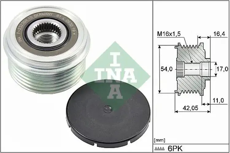 Alternator clutch pulley 535 0285 10 INA for LAND ROVER RANGE ROVER EVOQUE