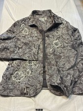 Coldwater Creek Embroidered Beaded Floral Jacquard Blazer Jacket