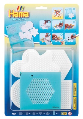 Hama 7711 Pegboard blisterplaten voor midiparels, vierkant, cirkel, hart en zesh