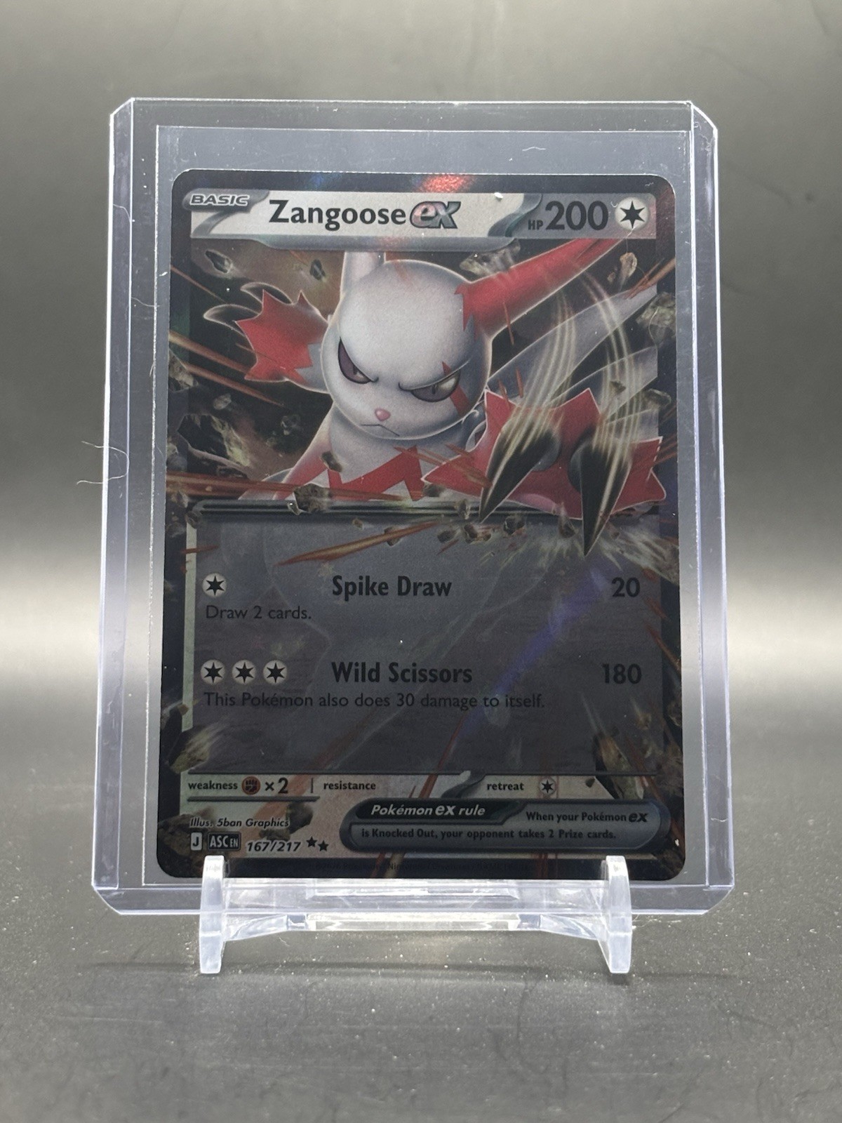 Zangoose ex 167/217 Double Rare Pokemon Ascended Heroes Holo NM/M