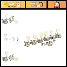 Vintage Style 3x3 Locking Guitar Tuners Set - Nickel Key Pegs for Electric, Acou