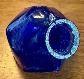 Par A Sol Colbalt Blue Glass Tilted Hexagon Ink Well & Possible Plant Propagatio