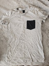 Light Grey With Black Pocket T Shirt
