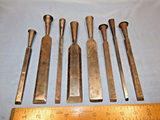 8 Vintage Socket Chisels for Restoration