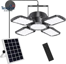 Solar Shed Light Indoor Outdoor Upgrade 176 LED 4 and 1 Heads Solar Powered Moti