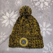 Harry Potter Hufflepuff Knit Beanie - Black Yellow Wizarding World Official