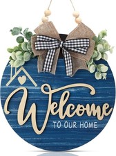 12 Inch 3D Welcome Sign for Front Door- Farmhouse Welcome Door Sign for Front P