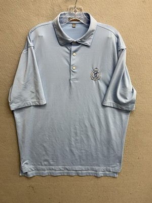 Peter Millar Polo Shirt Mens Large Blue Summer Royal County Down Golf Club