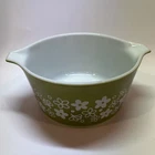 Vintage Pyrex Green Crazy Daisy Spring Blossom Casserole Dish 473 1 Quart Retro