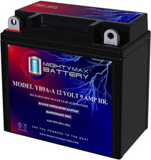 YB9A-A -12 Volt 9 AH, 130 CCA, Rechargeable Maintenance Free SLA AGM Motorcycle
