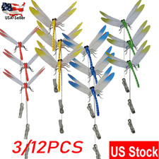 Fake Dragonfly Clips,Clip on Dragonfly for Outdoors 3D Dragonfly Garden DecorTL