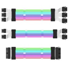 Image of ARGB Power Supply Extension Cable RGB Flow ATX 24Pin GPU Dual Triple 8Pin