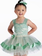 Weissman Ballet Tutu Costume Girls 6 6X Sage Green Dance Recital Dress 15175