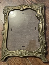 Cornice portafoto in ottone Art Nouveau ornata antica anni 20 art deco
