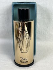 Holy Water Bottle With Box Etched Virgin Mary About 4 Inches