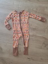 Little Sleepies Fall Squirrel Pumpkins Zippy 3-6 Mon. Baby Bamboo Sleeper Brown