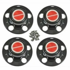 4pcs Fits 1980-1996 F150 Bronco Van Matte Black Wheel Hub Center Caps Red Center 4pcs Fits 1980-1996 F150 Bronco Van Matte Black Wheel Hub Center Caps Red Center