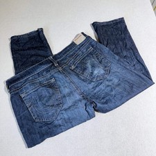 True Religion Ricky Relaxed Straight Jeans Mens 42 Dark Wash Made in USA